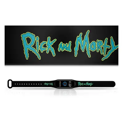 Náhradní náramek Mi band 3/4/5/6/7 Rick and Morty - Logo 2 Barva: Černá, Pro Přístroj: Xiaomi Mi