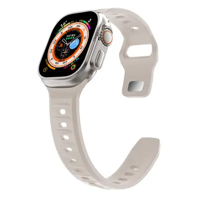 Silikonový vroubkovaný řemínek pro Apple Watch 42/44/45/46/49mm Barevná varianta: Slonová Kost