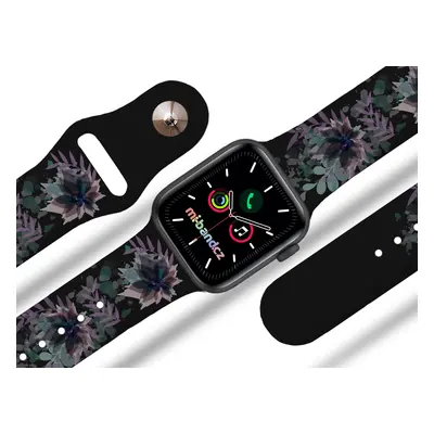 Mi-band.cz Apple watch řemínek Vodova kytka Rozměr: 42/44/45/49mm, barva pásku: černá