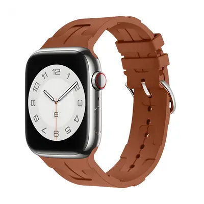 Silikonový řemínek se vzorkem pro Apple Watch 42/44/45/46/49mm Barva náramku: Hnědá