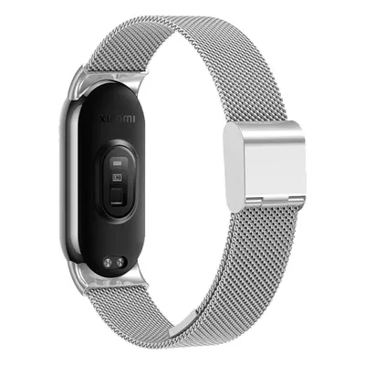 Milánský tah celokovový náhradní náramek Mi band 8/9 Barva: Stříbrná, Pro Přístroj: Xiaomi Mi Ba