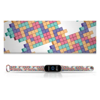 Mi-band.cz Náhradní náramek Mi band 3/4/5/6/7 Tetris Barevná varianta: Bílá, Pro Přístroj: Xiaom