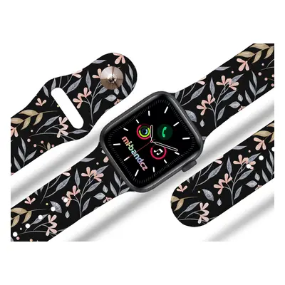 Mi-band.cz Apple watch řemínek Kytky Rozměr: 42/44/45/49mm, barva pásku: černá