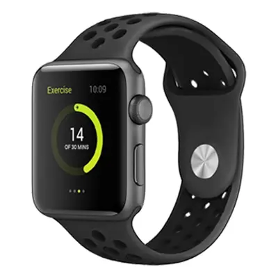 Perforovaný řemínek pro Apple Watch 42/44/45/46/49mm Barevná varianta: Šedo-černý