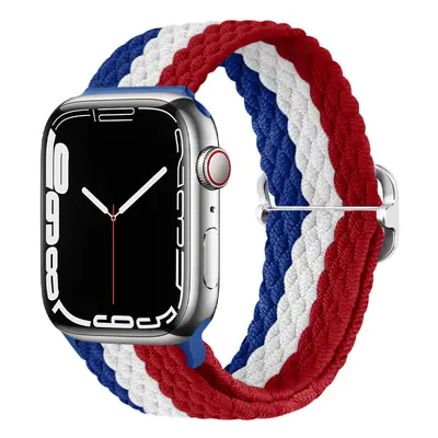 Pletený řemínek se sponou pro Apple Watch 38/40/41/42(S10)mm Barevná varianta: Modro-bílo-červen