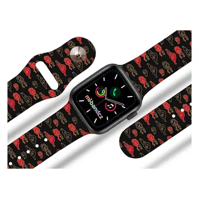 Mi-band.cz Apple watch řemínek Červené mraky Rozměr: 42/44/45/49mm, barva pásku: černá