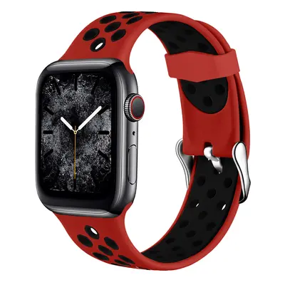 Perforovaný řemínek s přezkou pro Apple Watch 38/40/41mm Barevná varianta: Červeno-Černý