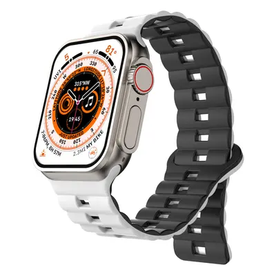 Magnetický silikonový řemínek pro Apple Watch 38/40/41mm Barva: Bílo-Černý