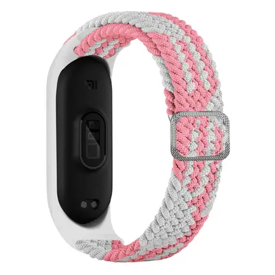 Pletený náhradní náramek Mi Band 3/4/5/6/7 Barva: Bílo-Růžová, Pro Přístroj: Xiaomi Mi band 3/4/