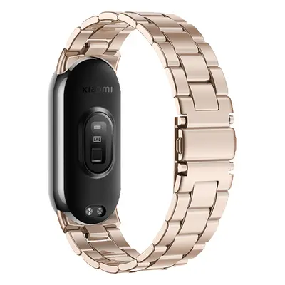 Celokovový náhradní náramek Mi band 8/9 Barva: Růžovo-zlatý, Pro Přístroj: Xiaomi Mi Band 8/9