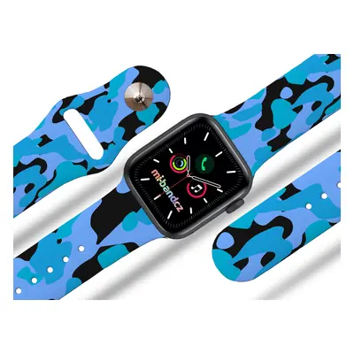 Mi-band.cz Apple watch řemínek Maskáč modrý Rozměr: 42/44/45/49mm, barva pásku: černá