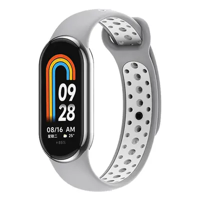 Dvojbarevný silikonový náramek Mi band 8/9 Barva: Šedo-Bílá, Pro Přístroj: Xiaomi Mi Band 8/9