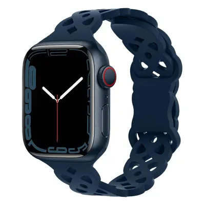 Silikonový úzký perforovaný řemínek pro Apple Watch 38/40/41mm Barevná varianta: Modrý