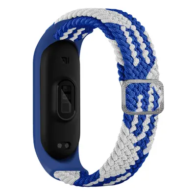 Pletený náhradní náramek Mi Band 3/4/5/6/7 Barva: Modro-Bílá, Pro Přístroj: Xiaomi Mi band 3/4/5