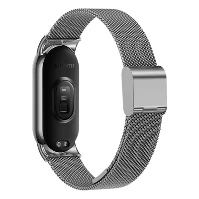 Milánský tah celokovový náhradní náramek Mi band 8/9 Barva: Šedá, Pro Přístroj: Xiaomi Mi Band 8