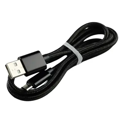 Pletený kabel 1m USB na MICRO-USB Barva: černý