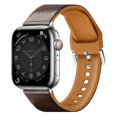 Řemínek z umělé kůže pro Apple Watch 38/40/41mm Barva: Tmavě hnědá