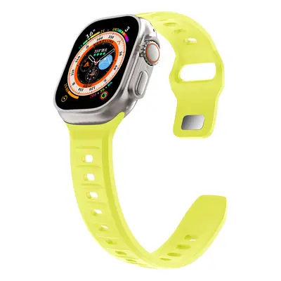 Silikonový vroubkovaný řemínek pro Apple Watch 42/44/45/46/49mm Barevná varianta: Limetkově zele