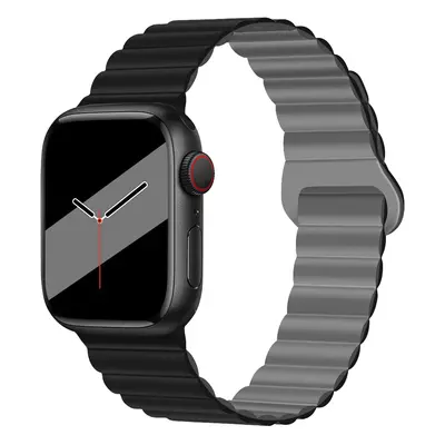 Silikonový magnetický řemínek pro Apple Watch 38/40/41mm Barva: Černo-Šedá