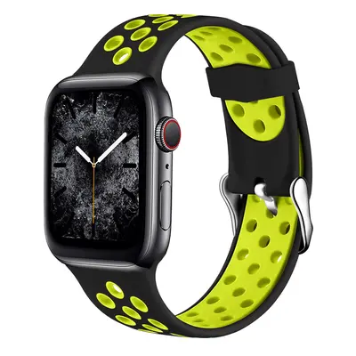 Perforovaný řemínek s přezkou pro Apple Watch 42/44/45/46/49mm Barevná varianta: Černo-žlutý