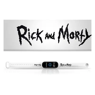 Náhradní náramek Mi band 3/4/5/6/7 Rick and Morty - Logo Barevná varianta: Bílá, Pro Přístroj: X