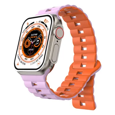 Magnetický silikonový řemínek pro Apple Watch 38/40/41mm Barva: Fialovo-oranžový