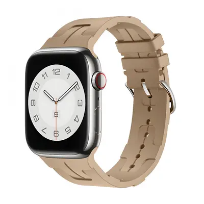 Silikonový řemínek se vzorkem pro Apple Watch 42/44/45/46/49mm Barva náramku: Kapučíno