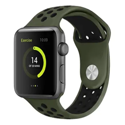 Perforovaný řemínek pro Apple Watch 38/40/41mm Barevná varianta: Khaki-černý