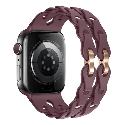 Silikonový řetízkový řemínek pro Apple Watch 38/40/41mm Barva náramku: Švestková