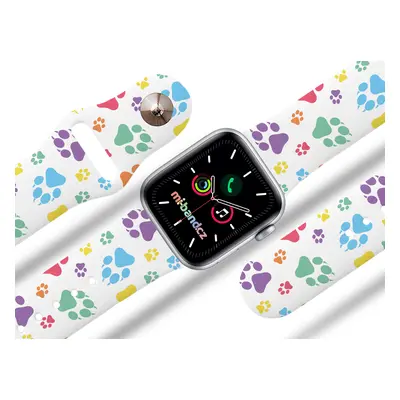 Akce 2+1 Apple watch řemínek Barevné pacičky Barva: Bílá, Rozměr: 38/40/41mm MIBANDCZX02858