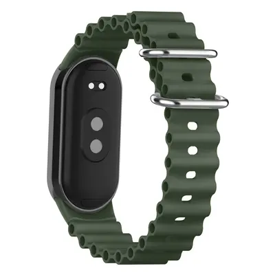 Vroubkovaný náramek s přezkou Mi band 8/9 Barva: khaki, Pro Přístroj: Xiaomi Mi Band 8/9