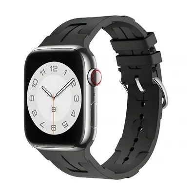 Silikonový řemínek se vzorkem pro Apple Watch 42/44/45/46/49mm Barva náramku: Černá