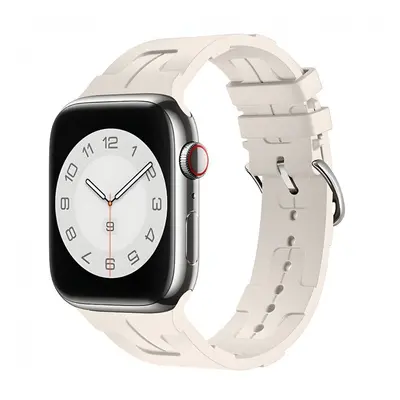 Silikonový řemínek se vzorkem pro Apple Watch 42/44/45/46/49mm Barva náramku: Slonová kost