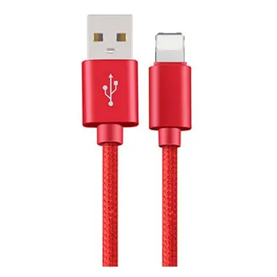 Pletený kabel 1m USB na lightning Barva: červený