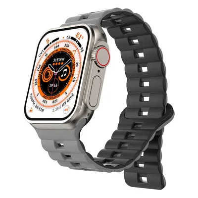 Magnetický silikonový řemínek pro Apple Watch 42/44/45/46/49mm Barva: Šedý