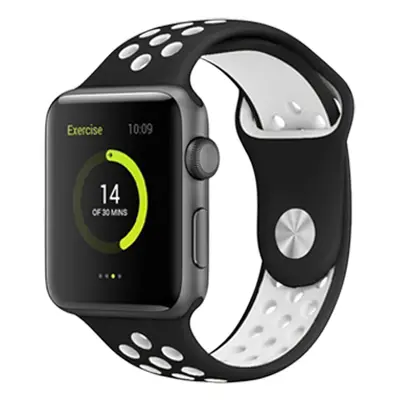 Perforovaný řemínek pro Apple Watch 42/44/45/46/49mm Barevná varianta: Černo-Bílý