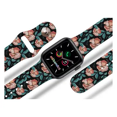 Mi-band.cz Apple watch řemínek Červené květiny Barva: Černá, Rozměr: 38/40/41mm MIBANDCZX02862