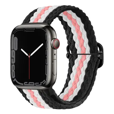 Pletený řemínek se sponou pro Apple Watch 38/40/41mm Barevná varianta: Černo-bílo-růžový