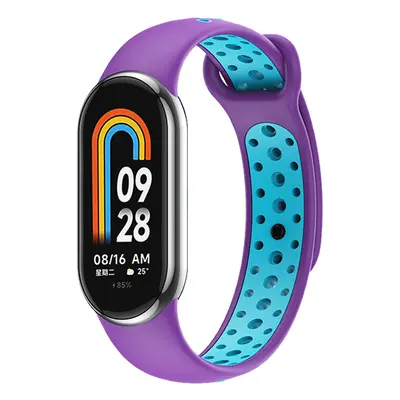 Dvojbarevný silikonový náramek Mi band 8/9 Barva: Fialovo-Modrá, Pro Přístroj: Xiaomi Mi Band 8/