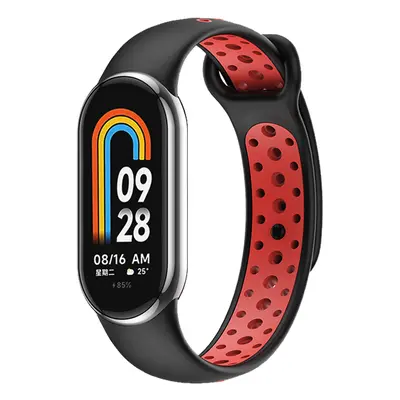 Dvojbarevný silikonový náramek Mi band 8/9 Barva: Černo-Červená, Pro Přístroj: Xiaomi Mi Band 8/