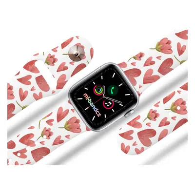 Apple watch řemínek Valentýnský Rozměr: 42/44/45/49mm, barva pásku: bílá