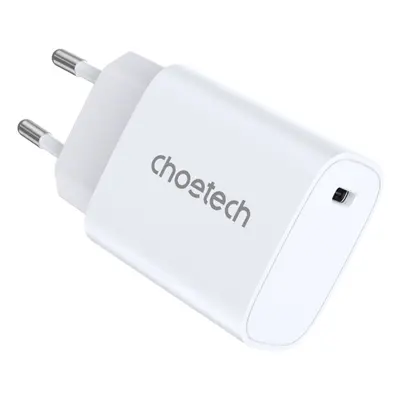 Choetech Síťová nabíječka USB-C, PD, 20W, bílá