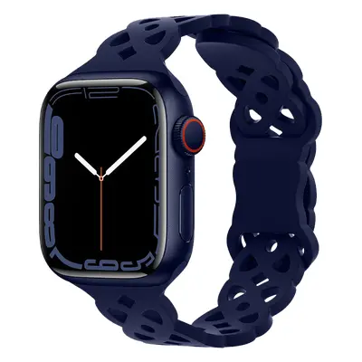 Silikonový úzký perforovaný řemínek pro Apple Watch 38/40/41mm Barevná varianta: Tmavě Modrý