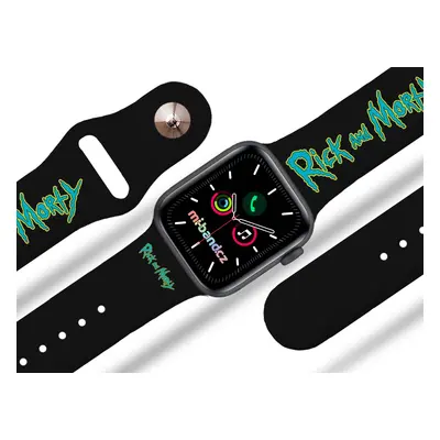 Apple watch řemínek Rick and Morty - Logo 2 Rozměr: 42/44/45/49mm, barva pásku: černá