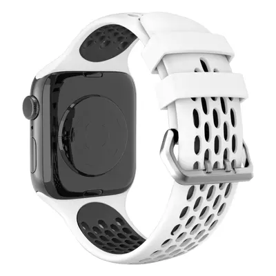 Perforovaný řemínek s dvojitým zapínáním pro Apple Watch 38/40/41mm Barevná varianta: Bílo-Černý