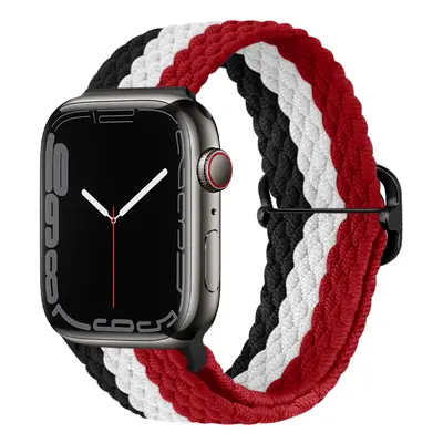 Pletený řemínek se sponou pro Apple Watch 38/40/41/42(S10)mm Barevná varianta: Černo-bílo-červen