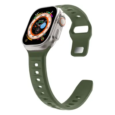 Silikonový vroubkovaný řemínek pro Apple Watch 42/44/45/46/49mm Barevná varianta: Armádně zelený