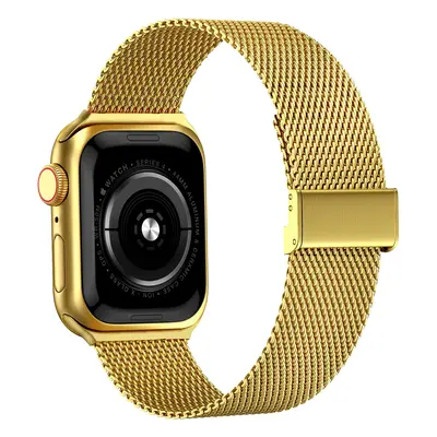 Milánský tah s přezkou pro Apple Watch 42/44/45/46/49mm Barevná varianta: Zlatá