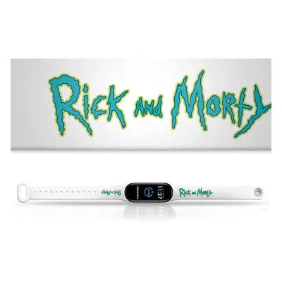 Náhradní náramek Mi band 3/4/5/6/7 Rick and Morty - Logo 2 Barevná varianta: Bílá, Pro Přístroj: