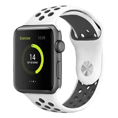 Perforovaný řemínek pro Apple Watch 42/44/45/46/49mm Barevná varianta: Bílo-Černý